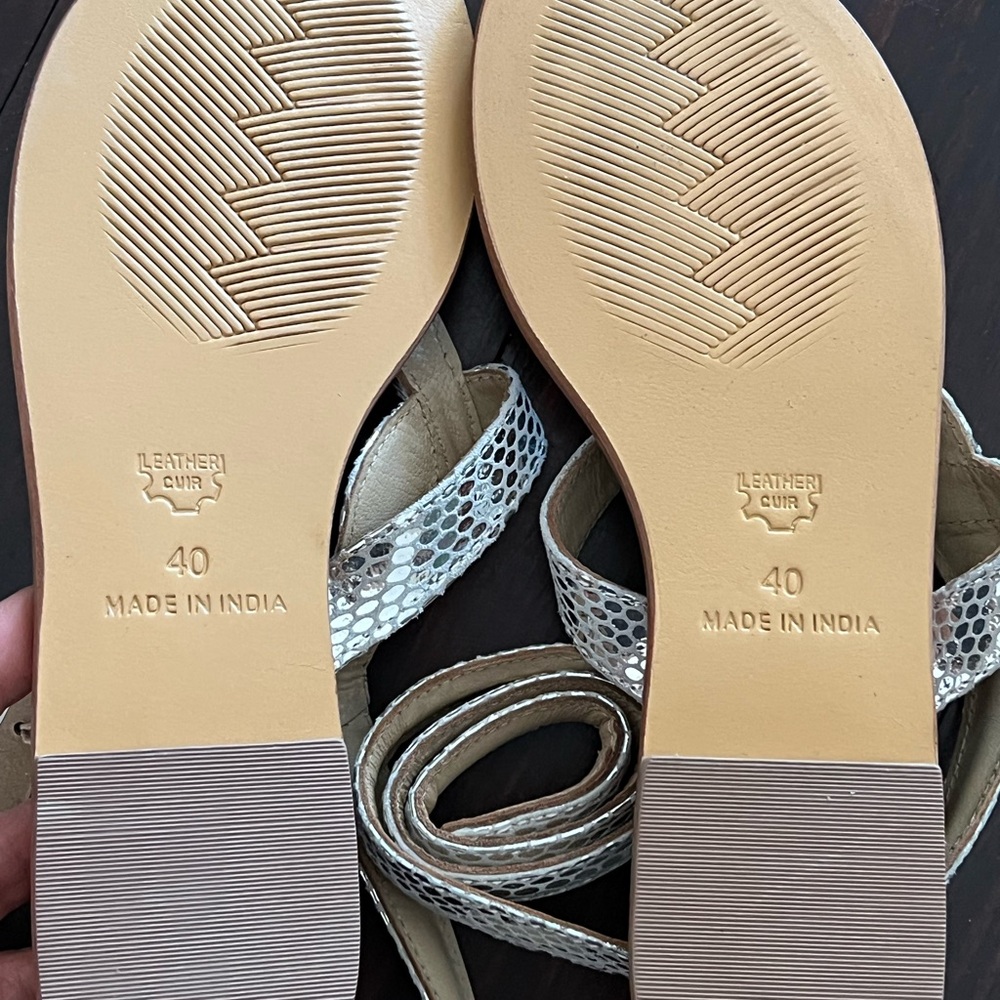 NWT ASPIGA Bahrain Silver Leather Sandals with Sleek Design and Comfort - Picture 6 of 7